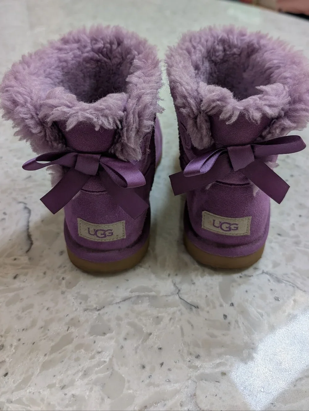 UGG Mini Bailey Bow II Boots Butterfly Purple Girls 4